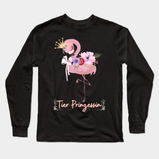 Flamingo Tier Prinzessin Blumen Süß Long Sleeve T-Shirt